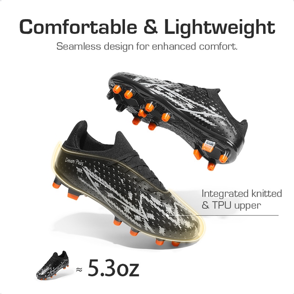 Boys' & Girls' Firm Groud Youth Soccer Cleats  - BLACK - 1